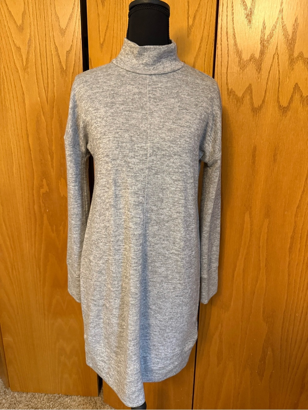 Cable & Gauge Light Gray Turtleneck Sweater Dress